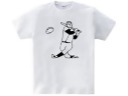 フルスイングのシンプルな野球デザインTシャツ