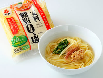 「紀文食品」の糖質０ｇ麺（丸麺）