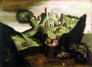作者不詳（北方派の画家）「風景／顔」