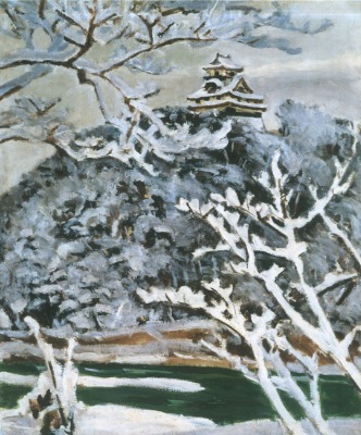 「犬山城雪景」