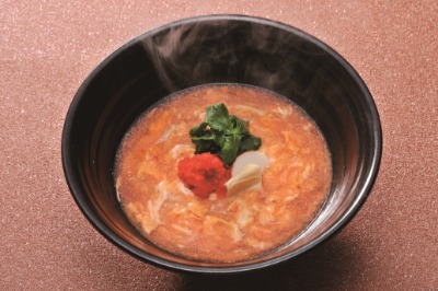 「つるとんたん」の明太餡（あん）かけ玉子とじのおうどん
