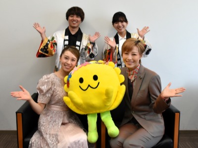 福井・越前市で「たけふ菊人形」「たけふレビュー」OSK日本歌劇団　椿りょうさん・華蓮いろはさんが来社PR