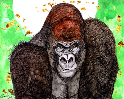 阿部知暁さん（ゴリラ画家）　「キング・コング」（１９３３年）