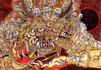 金子富之さん（日本画家）「孔雀王」（１９８８年）