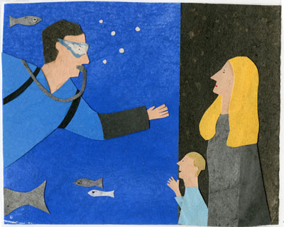 辻恵子さん（切り絵作家）「ワンダーランド駅で」（１９９８年）