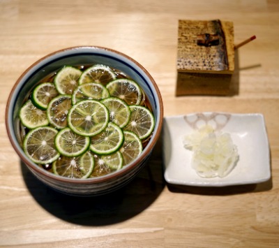 「蕎麦懐石　義」のすだち蕎麦