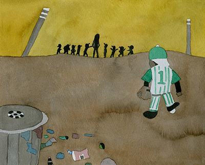 長田真作さん（絵本作家）「陽だまりのグラウンド」（２００１年）