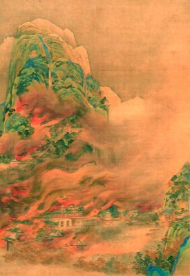 「阿房宮図」菊池容斎　19世紀前半　161.5×110.9センチ　絹本着色