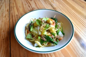 「Ｇｒｅｅｎ　Ｔａｂｌｅ」の有機野菜たっぷりアンチョビソースがけスパゲティ