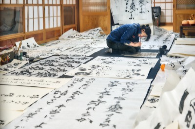 東京・恵比寿「紫舟と書のワークショップ」（10月10日）